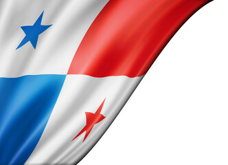 Panamanian flag isolated on white banner