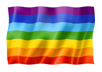 Rainbow peace flag isolated on white