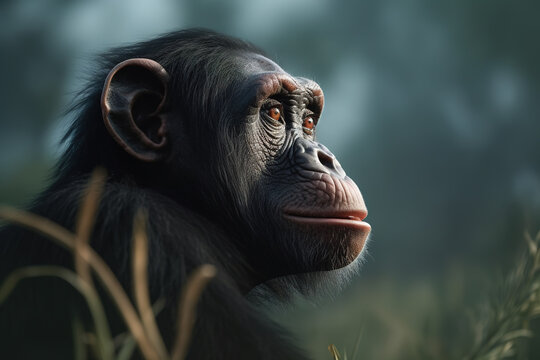 Portrait of a bonobo monkey