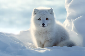 Obraz na płótnie Canvas Beautiful and cute arctic fox