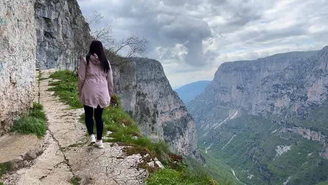 View of the Vikos Gorge, the deepest gorge in Europe, Epirus, Greece