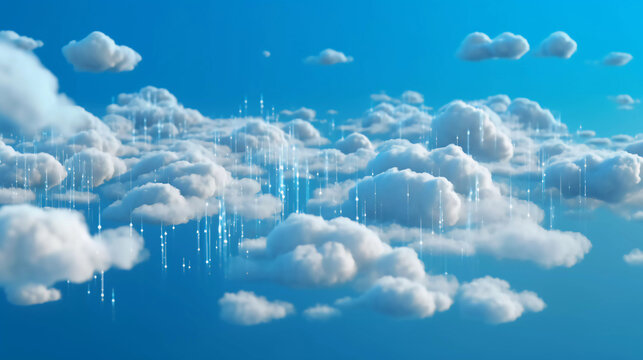 Abstract metaphor with cloud, Surreal optical illusion, online privacy, data privacy, Generative AI.