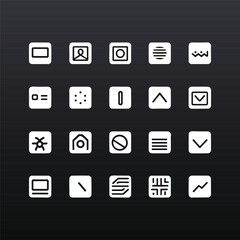 set of black icons for design