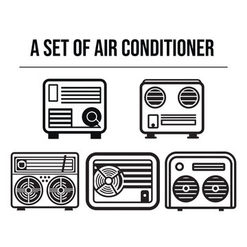 set of air conditioner icon pack