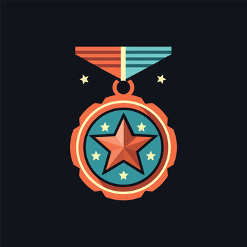 military star badge vector