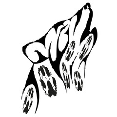 black and white horse