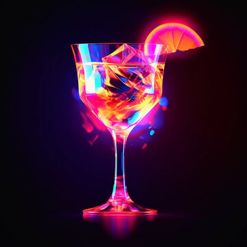 Cocktail Hyperrealistic Luxurious Crystal Glass Generative AI