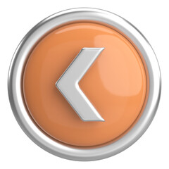 Previous button. Back button. 3D illustration.