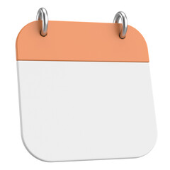 Empty calendar. 3D calendar. 3D illustration.