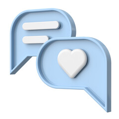 Like icon. Chat bubble. 3D illustration.