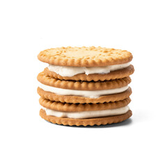Cookies with cream isolated on transparent or white background, png