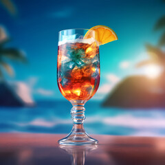 Summer Beach Cocktail Hyperrealistic Generative AI