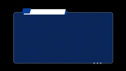 Simple blue text box blank background animation, alpha channel