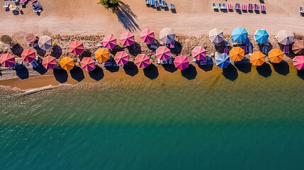 Beach from the top with paper texture. Generative ai