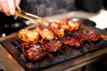 焼き肉　ホルモン　ハラミ