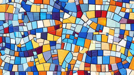 Architectural mosaic seamless pattern. Generative ai