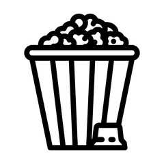 chocolate popcorn food line icon vector. chocolate popcorn food sign. isolated contour symbol black illustration