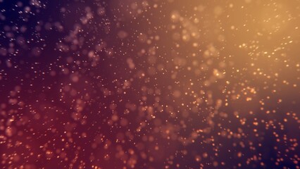 Sparkling Golden Macro Particle Bubbles Background with Copy Space