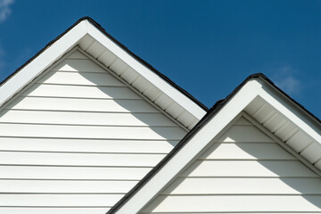 Detail of the eaves of a white country church
