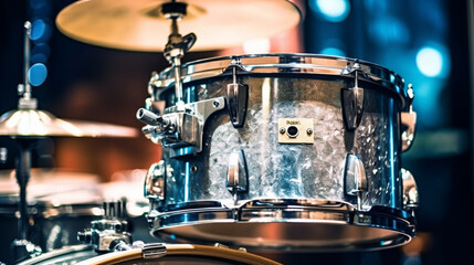 Obraz premium Drums against a blurred background. Generative AI