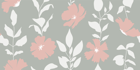 Seamless floral pattern in pastel colors.Background with flowers for design texil, covers, promotional materials and more.Vector illustration.