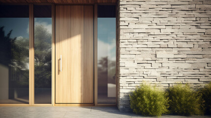 Contemporary door window frame for a modern house. Generative AI
