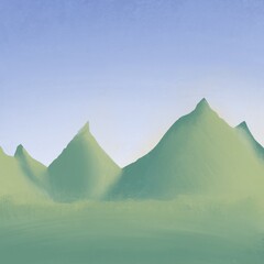 mountain green field 