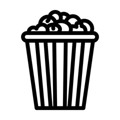 bucket popcorn food snack line icon vector. bucket popcorn food snack sign. isolated contour symbol black illustration