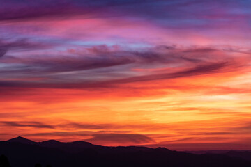 Fototapeta na wymiar Sunset view from the mountains