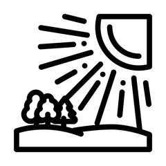 sunny day sun summer sunlight line icon vector. sunny day sun summer sunlight sign. isolated contour symbol black illustration