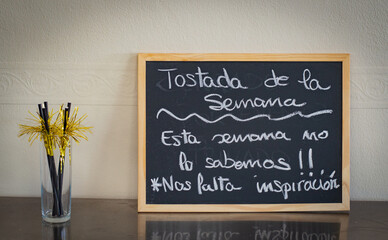 blackboard with funny comment