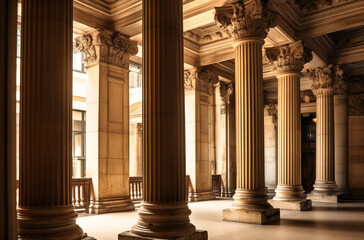 Fototapeta premium several large columns in a building
