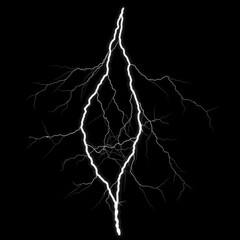 2 Cloud to Ground Lightnings on a Black Background