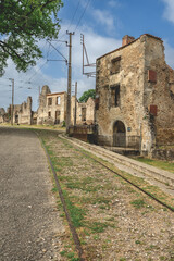 Fototapeta premium The old ruïnes of the town Oradour-sur-Glane in France.