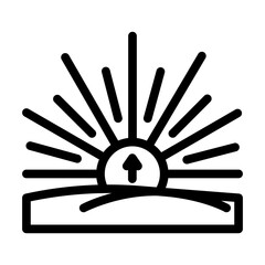 morning sunrise sun summer sunlight line icon vector. morning sunrise sun summer sunlight sign. isolated contour symbol black illustration