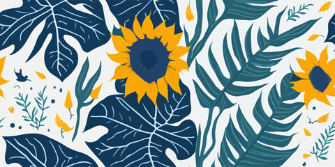 Springtime Flora: Charming Hand-Drawn Floral and Sunflower Patterns