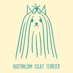 Contour dog head. Portrait of pet. Sketch, outline. Linear icon, logo