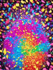 Fototapeta premium Colorful Confetti for celebration design, Generative AI Illustration.