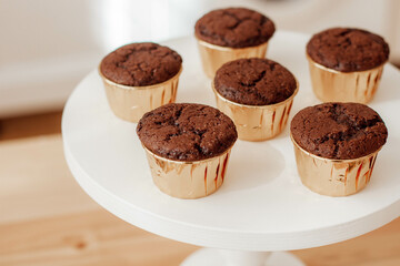 chocolate muffin and coffee