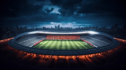 Fototapeta na wymiar Football stadium at night