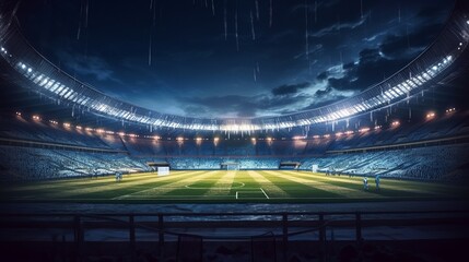 Fototapeta na wymiar Football stadium at night