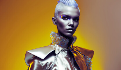 Futuristic avant garde style pop art models. Created using ai generative. 