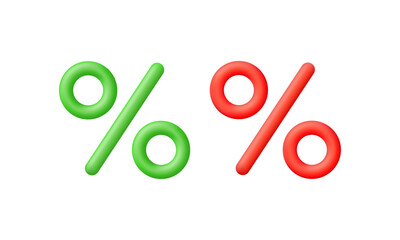 3D Percent icon. Interest rate, finance, banking, credit and money sphere concept.