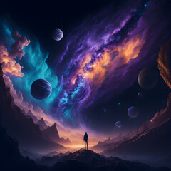 Lonely in the universe. AI generated