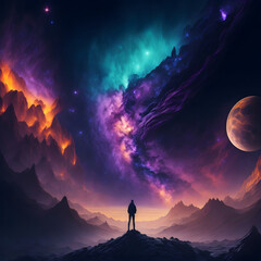 Lonely in the universe. AI generated