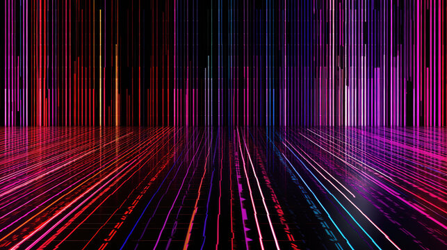 cool modern neon lights wallpaper in a horizontal way, ai generated image