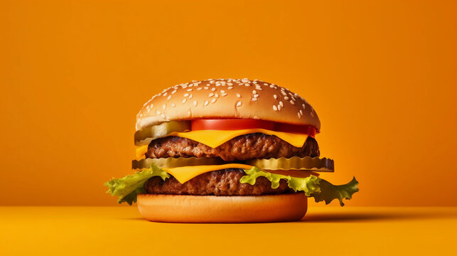 Burger Extravaganza- Background Illustration, Generative AI.