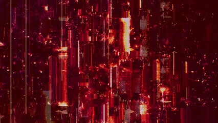 Red Orange HUD Cyber Glitch Background