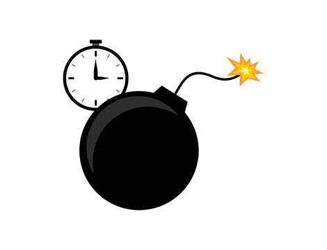 Vector design of time bomb on white background