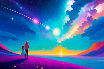 Fototapeta premium Generative concept art illustration. Generative ai.